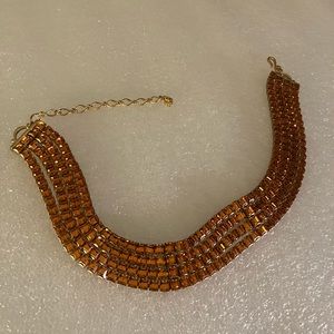 Beautiful Orange topaz Swarovski crystal choker necklace